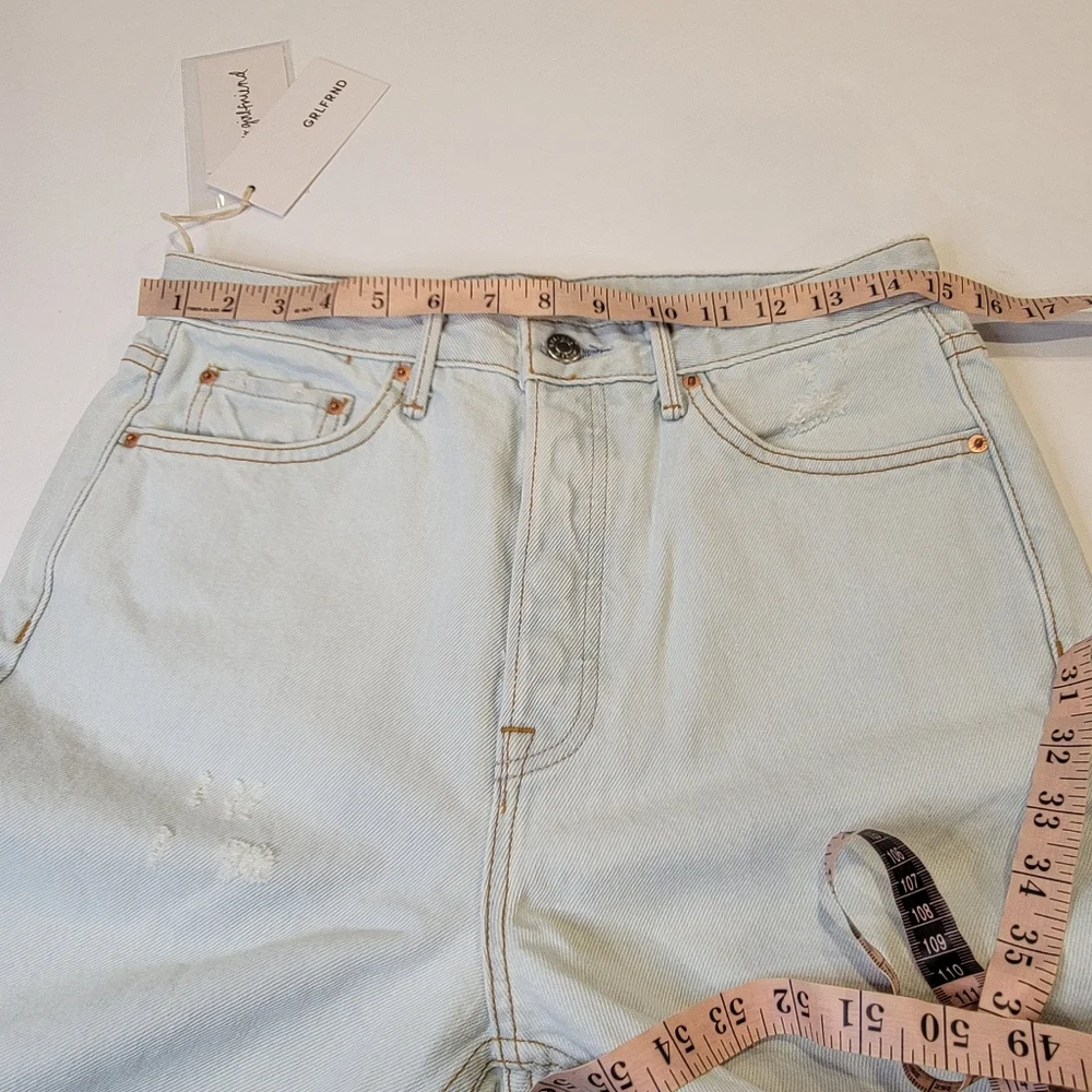 GRLFRND Button Fly Super High Rise Straight Leg Mica Crop Jeans In Romeo 28 NWT!